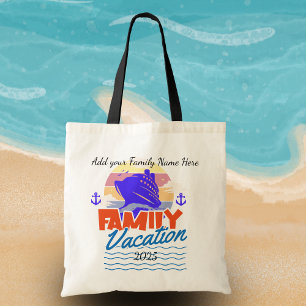 Family CRUISE Blue/Orange Sunset PERSONALIZE Tote Bag
