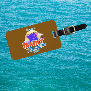 Family Cruise Brown/Blue Vacation Personalise Luggage Tag