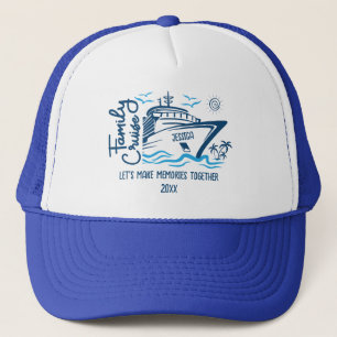 Family Cruise Let's Make Memories & Custom Name Trucker Hat