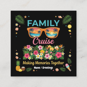 Family Cruise Making Memories Together  Square Business Card