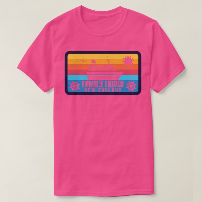 Family Cruise New England Retro Style T-Shirt (Design Front)