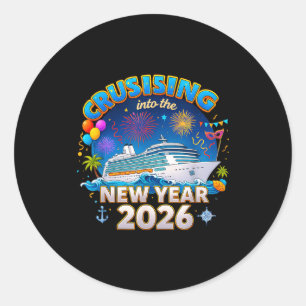 Family Cruise New Year 2026 Vacation Classic Round Sticker