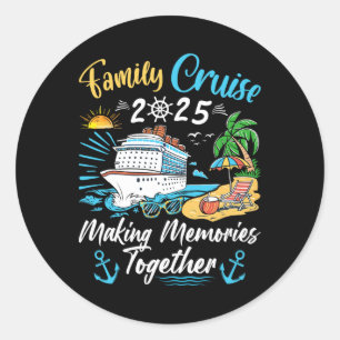 Family Cruise Party Celebration Costume Outfit Tee Classic Round Sticker