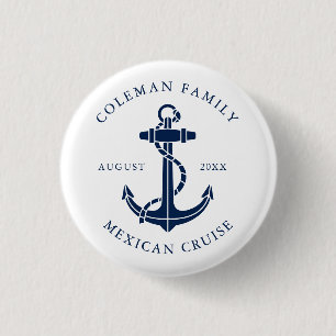 Family Cruise Ship Nautical Anchor Custom 3 Cm Round Badge
