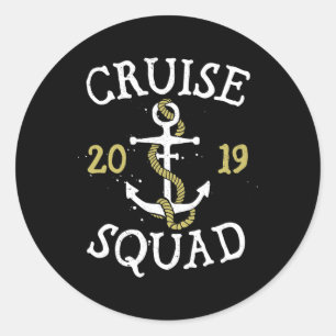 Family Cruise Squad 2019 T Shirt Vacation Vintage  Classic Round Sticker