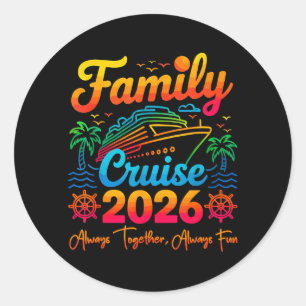 Family Cruise Squad 2026 Group Matching Summer Classic Round Sticker