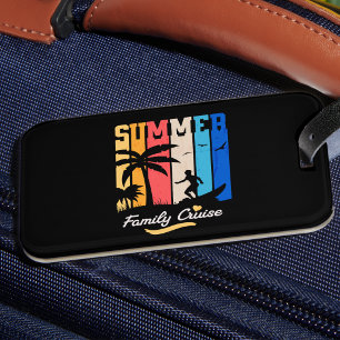 Family Cruise Summer Black Luggage Tag
