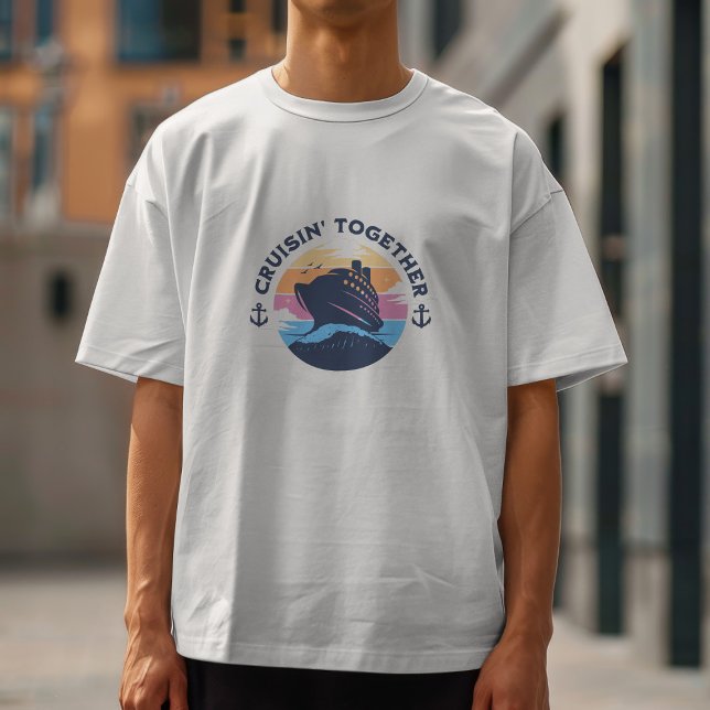 Family Cruise Sunset Personalise T-Shirt (Creator Uploaded)