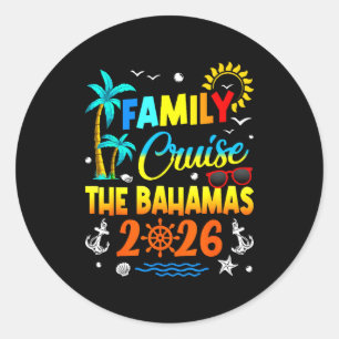 Family Cruise The Bahamas 2026 Summer Matching Vac Classic Round Sticker