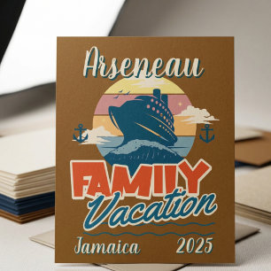Family Cruise Vacation Brown/Blue Personalise