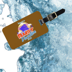 Family Cruise Vacation Brown/Blue Personalise Magnet
