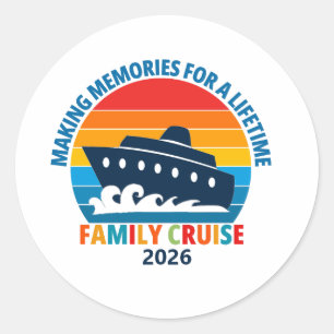 Family Cruise Vacation Classic Round Sticker