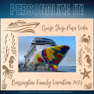 Family Cruise Vacation Customisable Laser Engraved Etched Frames