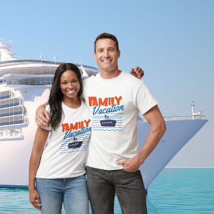 Family Cruise Vacation Orange/Blue T-Shirt