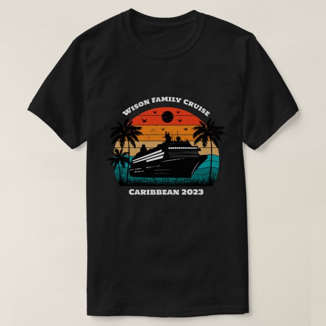 Family Cruise Vacation Personalised Name and Year  T-Shirt (Design Front)