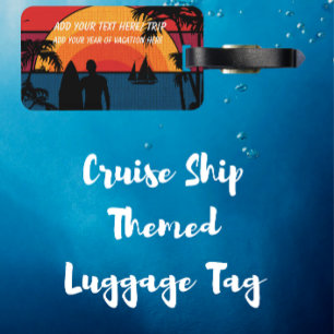 Family Cruise VACATION Sunset PERSONALIZE Luggage Tag