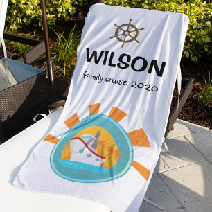 Family Cruise Vacation Travel Keepsake Beach Towel