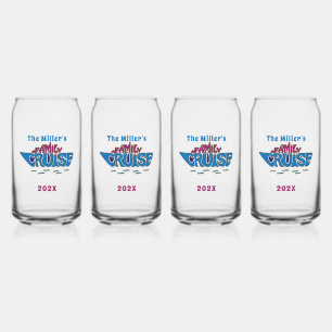Family Cruise Word Art Custom Can Glass
