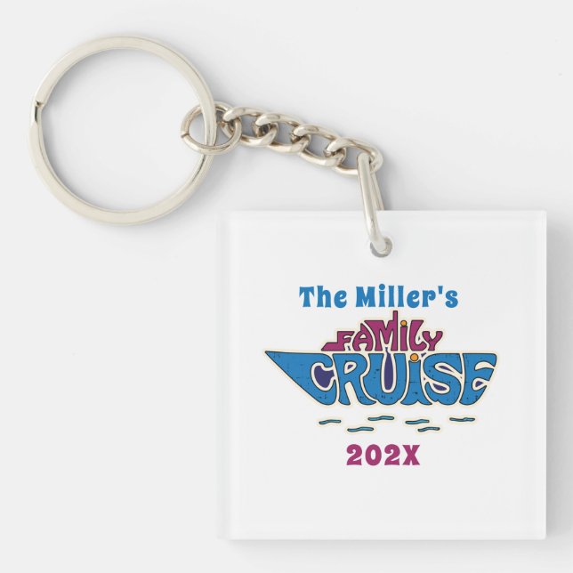 Family Cruise Word Art Custom Key Ring (Front)