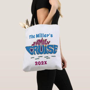 Family Cruise Word Art Custom Tote Bag