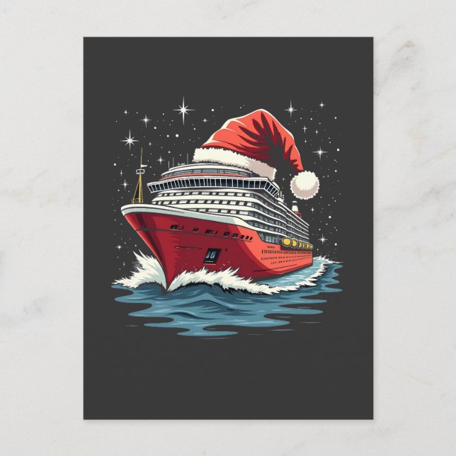 Family Cruising Cruise ship Matching Christmas  Postcard (Front)