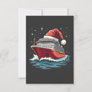 Family Cruising Cruise ship Matching Christmas Thank You Card