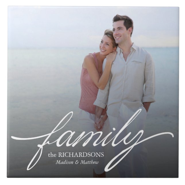 Family Custom Photo Ceramic Tile (Front)