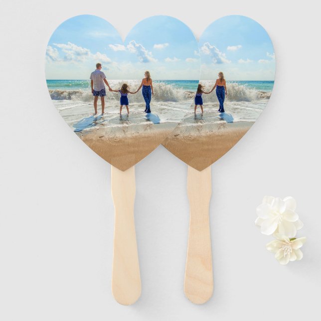 Family - Custom Photo - Unique Your Own Design Hand Fan (Front and Back)