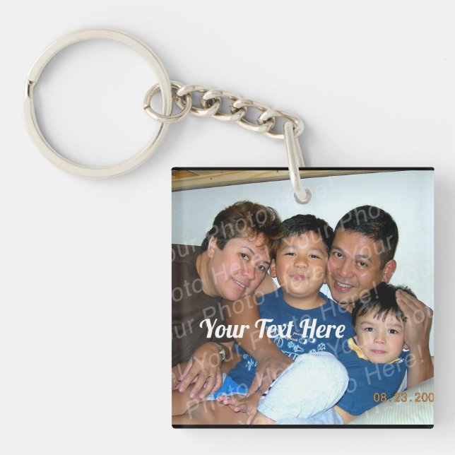Family Custom Picture Keychains Add Photo Name (Front)