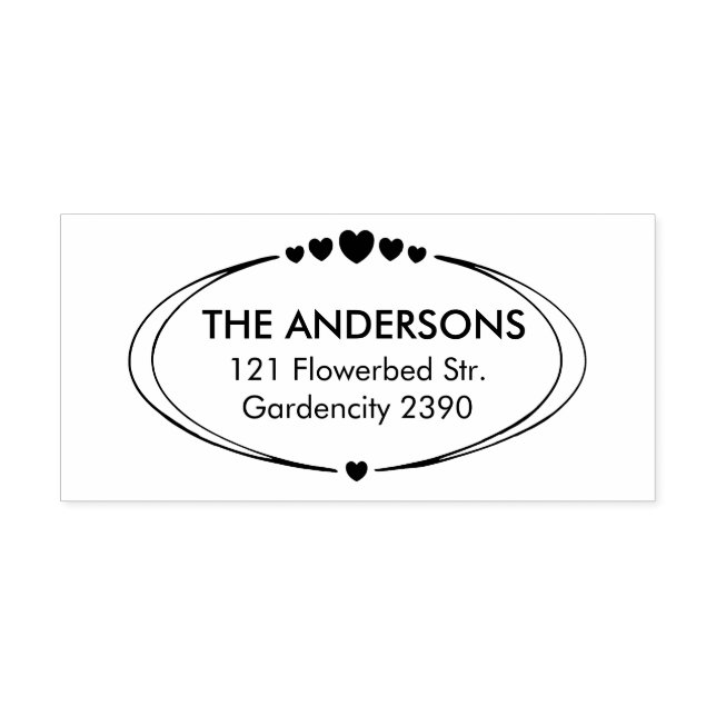 Family customisable address text rubber stamp (Imprint)