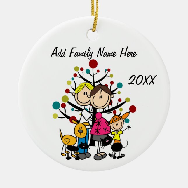 Family Customised Christmas Ornament (Front)