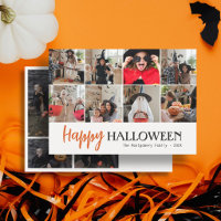 Family Cute Script Happy Halloween 12 Photo White