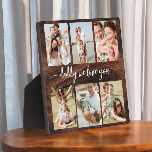 Family Dad - Father's Day Wood Photo Collage Plaque