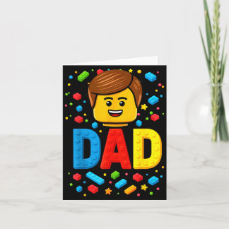 Family Dad Master Builder Building Bricks Blocks Card