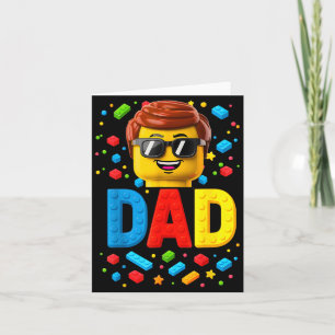 Family Dad Master Builder Building Bricks Blocks Card
