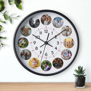 Family Dad Mum Children Friend Customised Photo Clock