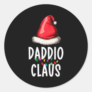 Family Daddio Claus Christmas Santa's Pajama Match Classic Round Sticker