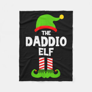 Family Daddio Elf Christmas Matching Pajama Funny  Fleece Blanket