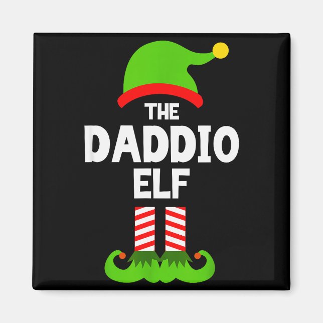 Family Daddio Elf Christmas Matching Pajama Funny  Magnet (Front)