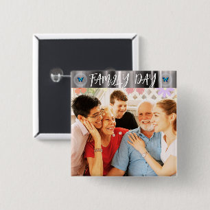 Family Day Grandparents Grandkids Elegant Button