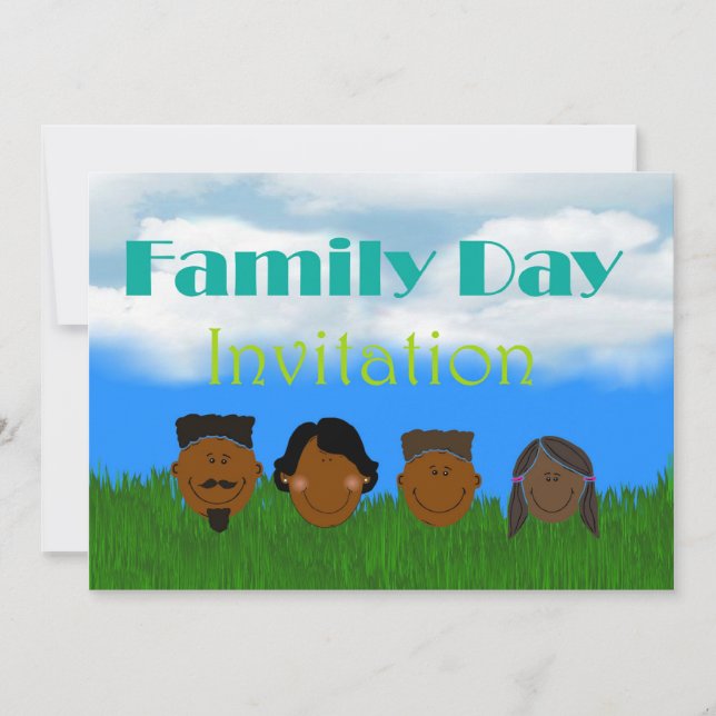 Family day Invitation with African Amercian family (Front)