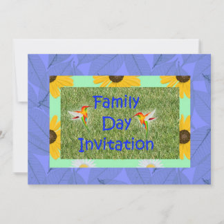 Family day Invitation with hummingbrids