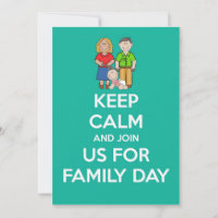Family day Invitation with parents &baby keep calm