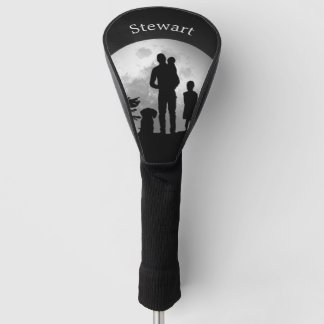 Family Days End Silhouette w the Moon Personal Golf Head Cover