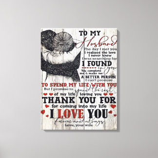 Family Decoration, To My Husband Gift Canvas Print