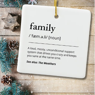 Family Definition Christmas Decor Keepsake Holiday Ceramic Ornament