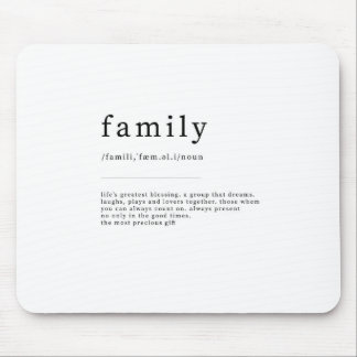 family Definition Dictionary Art Print Quotes Mouse Pad