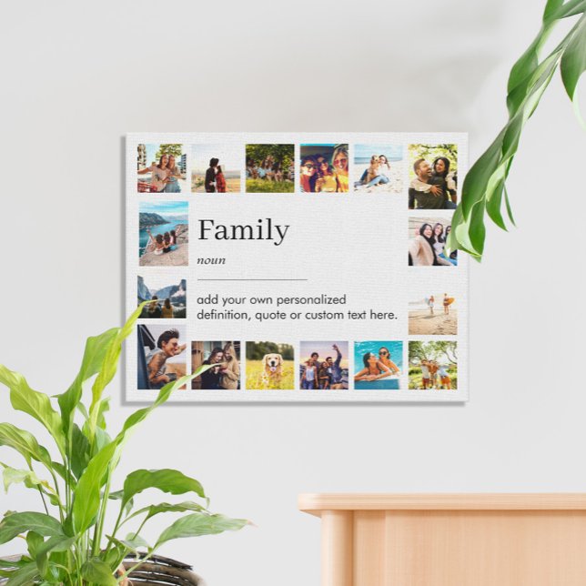 Family Definition Personalised 16 Photo Collage Canvas Print (Creator Uploaded)