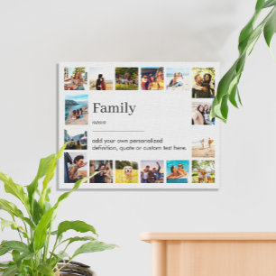 Family Definition Personalized 16 Photo Collage Canvas Print