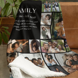 Family Definition Photo Collage Fleece Blanket
